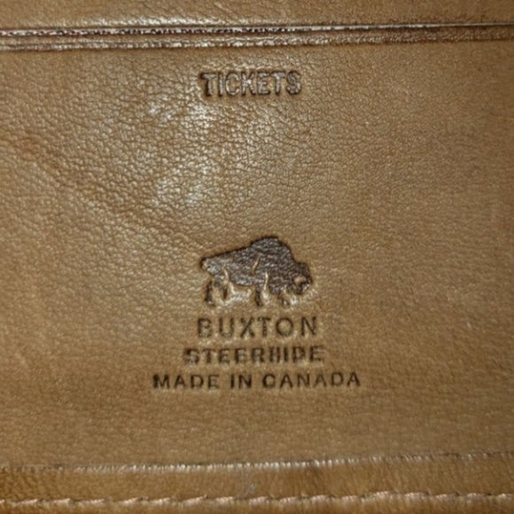 Buxton vintage tan steerhide leather Canada passport travel wallet - Picture 5 of 10